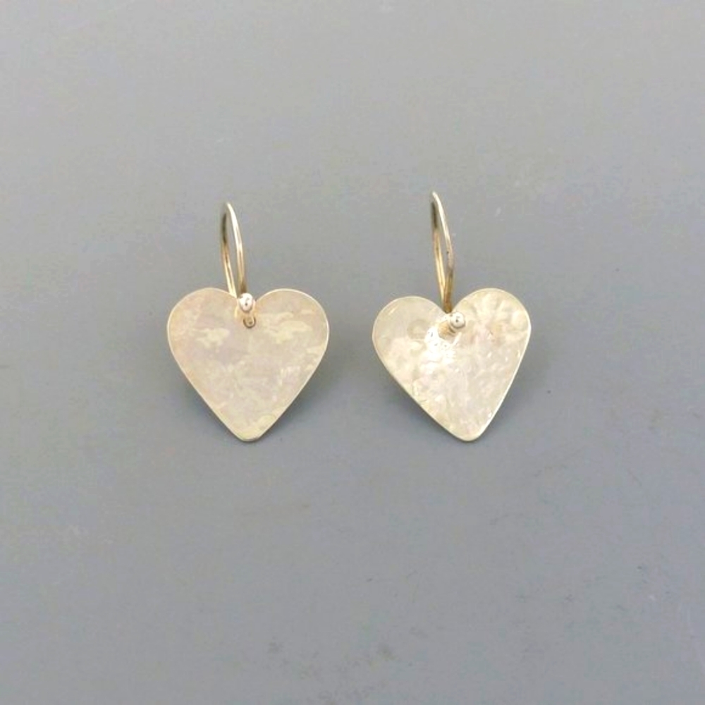 𝅺HEART Shaped 925 hammered dangle earrings